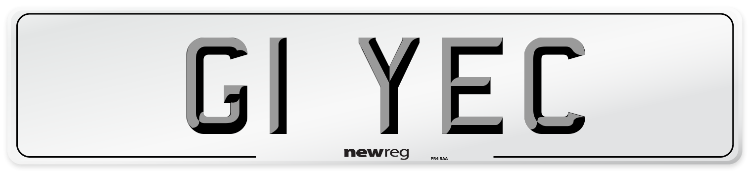 G1 YEC Number Plate from New Reg